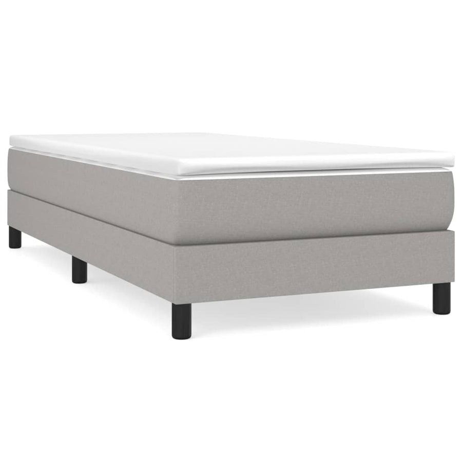 Boxspring met matras stof lichtgrijs 90x190 cm 90 x 190 cm 25 cm