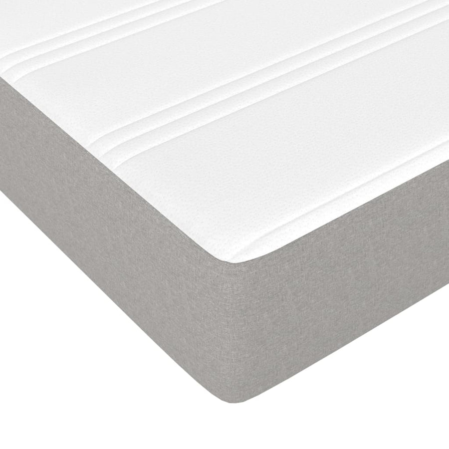 Boxspring met matras stof lichtgrijs 90x190 cm 90 x 190 cm 25 cm