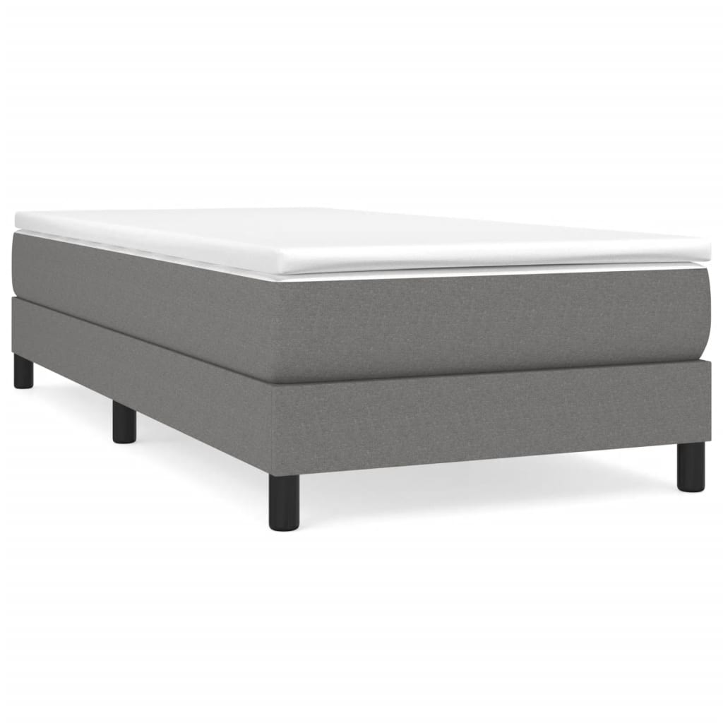 Boxspring met matras stof donkergrijs 90x190 cm 90 x 190 cm 25 cm