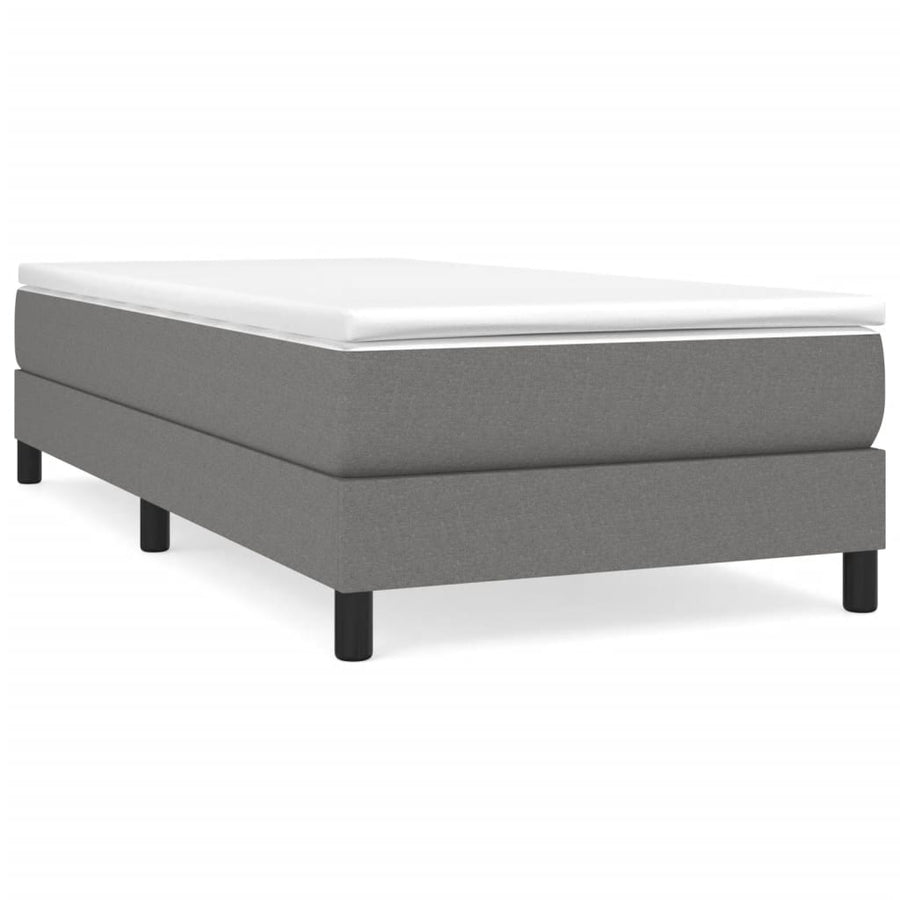 Boxspring met matras stof donkergrijs 90x190 cm 90 x 190 cm 25 cm