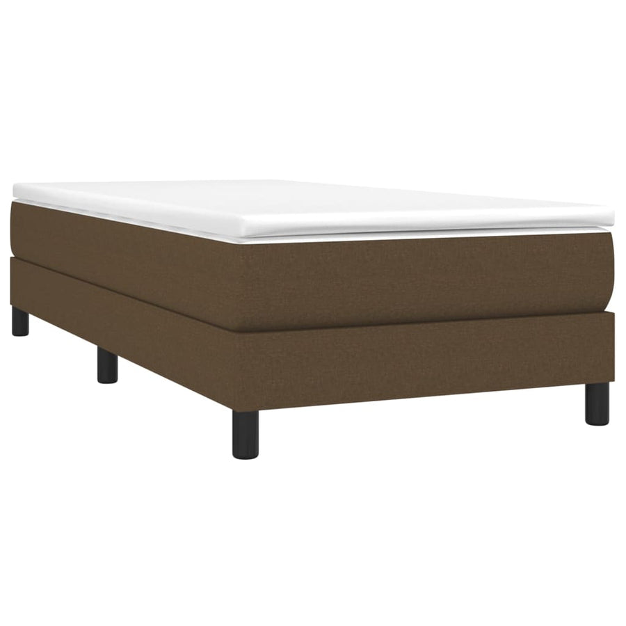 Boxspring met matras stof donkerbruin 90x190 cm 90 x 190 cm 25 cm