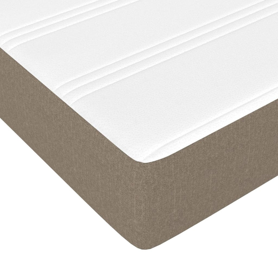 Boxspring met matras stof taupe 90x190 cm 90 x 190 cm 25 cm