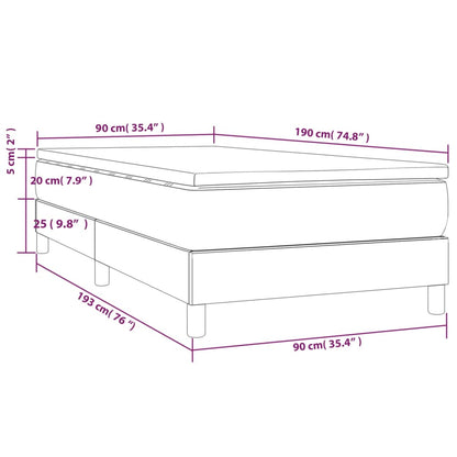 Boxspring met matras stof taupe 90x190 cm 90 x 190 cm 25 cm