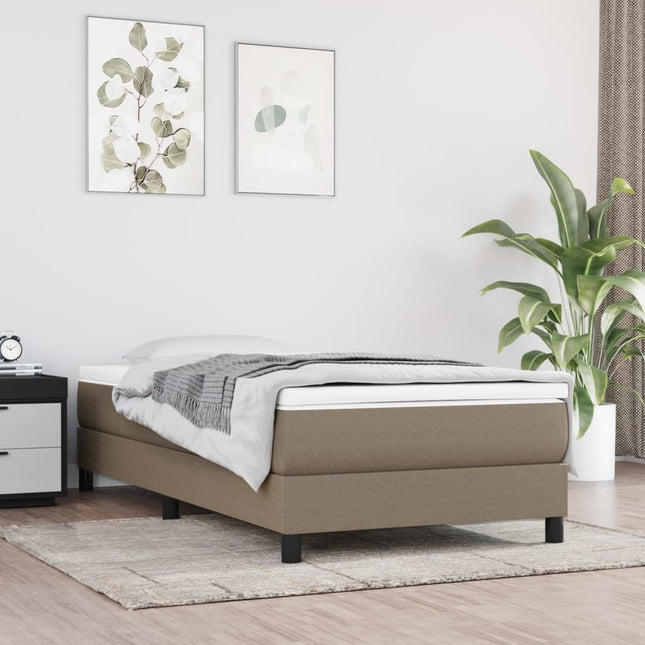 Boxspring met matras stof taupe 90x190 cm 90 x 190 cm 25 cm