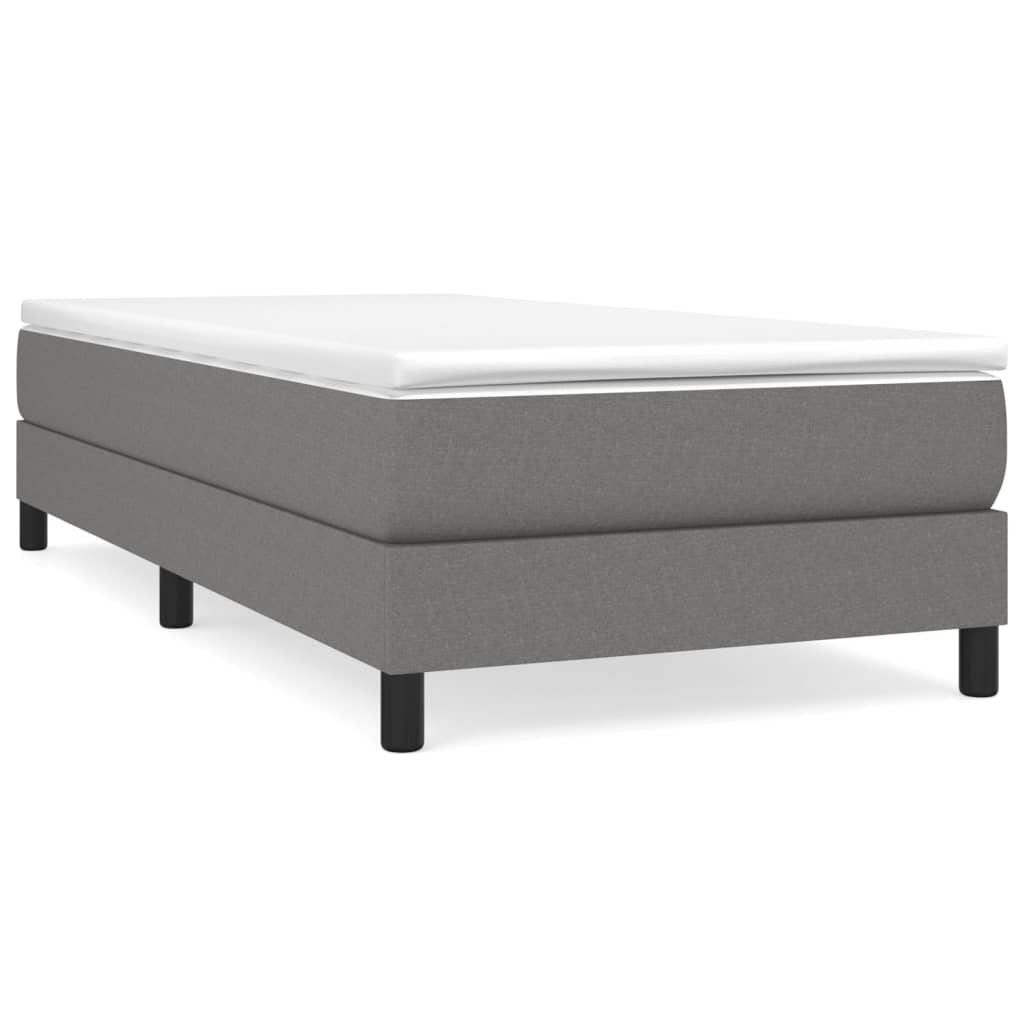 Boxspring met matras stof donkergrijs 90x200 cm 90 x 200 cm 25 cm