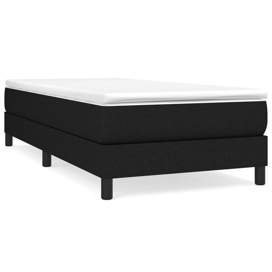 Boxspring met matras stof zwart 90x200 cm 90 x 200 cm 25 cm