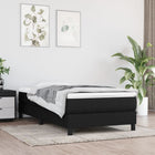 Boxspring met matras stof zwart 90x200 cm 90 x 200 cm 25 cm