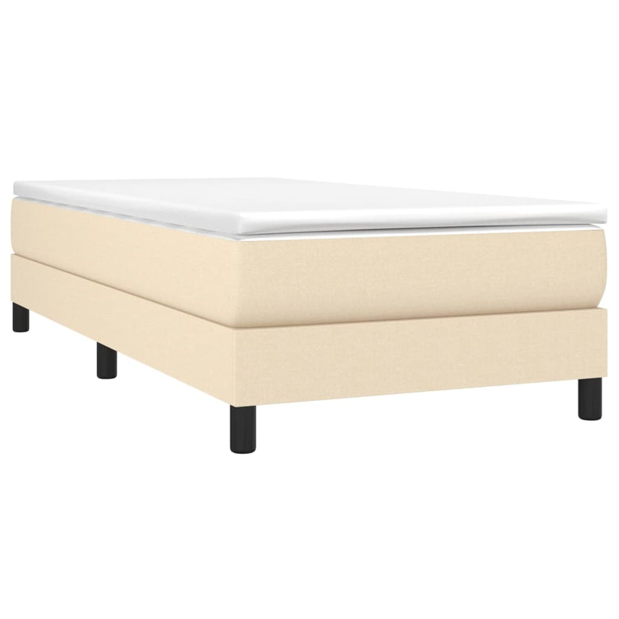 Boxspring met matras stof crèmekleurig 90x200 cm