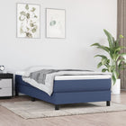 Boxspring met matras stof blauw 90x200 cm 90 x 200 cm 25 cm