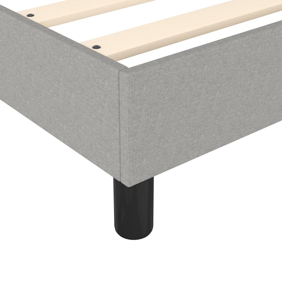 Boxspring met matras stof lichtgrijs 100x200 cm 100 x 200 cm 25 cm
