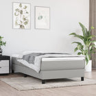 Boxspring met matras stof lichtgrijs 100x200 cm 100 x 200 cm 25 cm