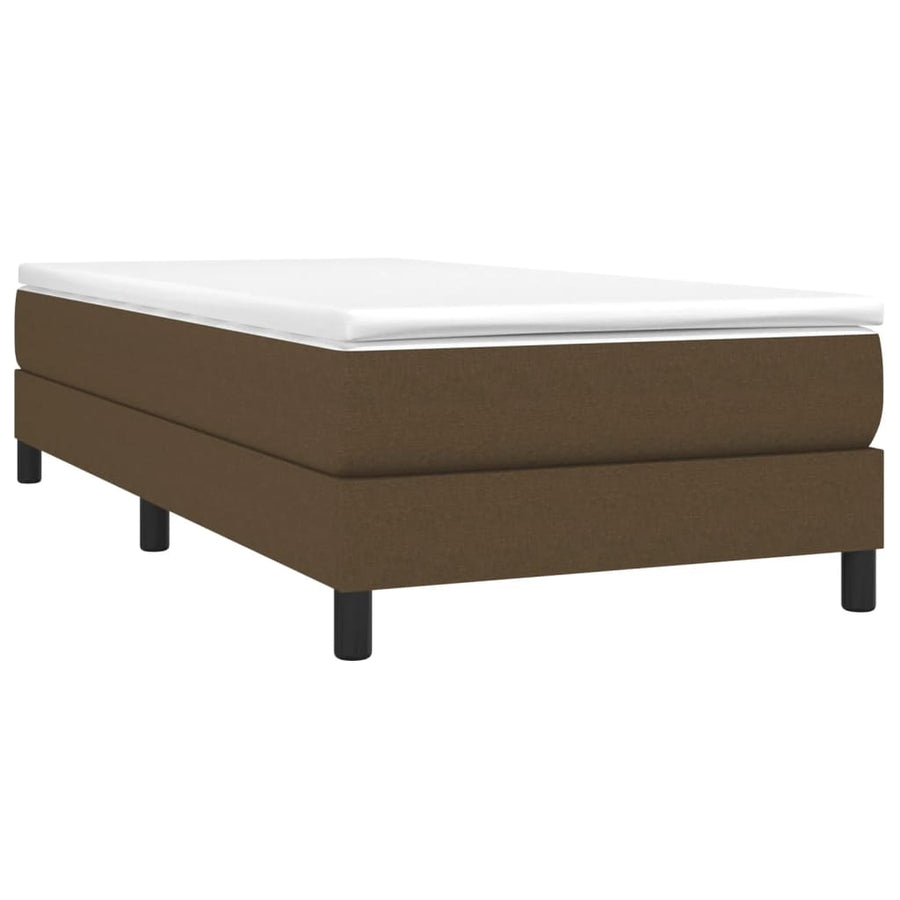 Boxspring met matras stof donkerbruin 100x200 cm 100 x 200 cm 25 cm