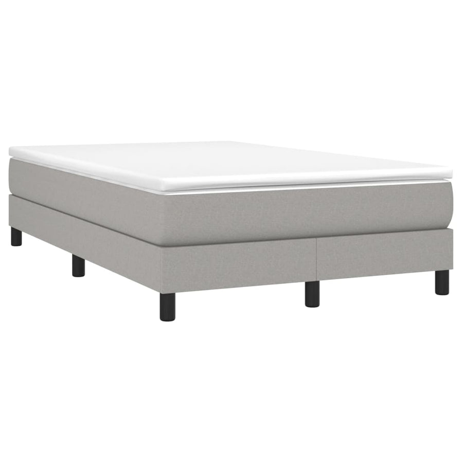 Boxspring met matras stof lichtgrijs 120x200 cm 120 x 200 cm 25 cm