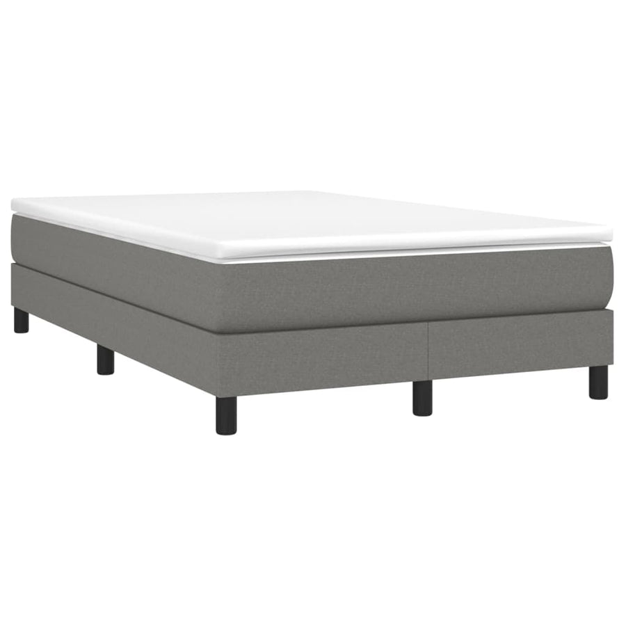 Boxspring met matras stof donkergrijs 120x200 cm 120 x 200 cm 25 cm