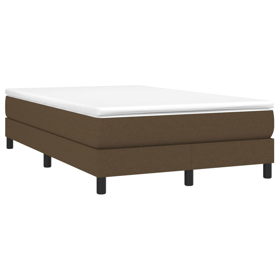 Boxspring met matras stof donkerbruin 120x200 cm 120 x 200 cm 25 cm