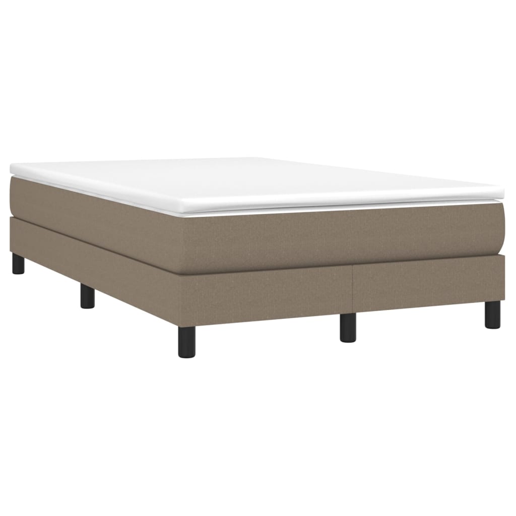 Boxspring met matras stof taupe 120x200 cm 120 x 200 cm 25 cm