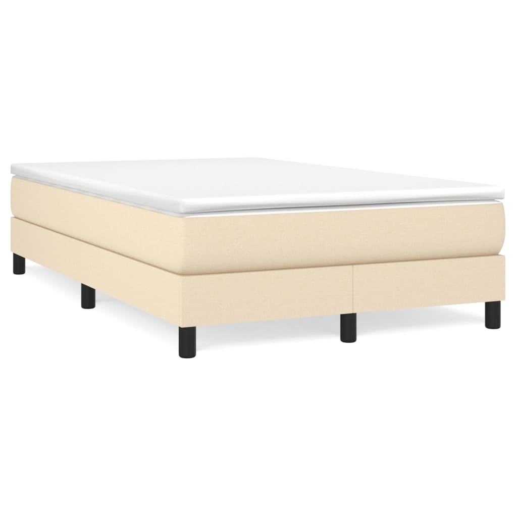 Boxspring met matras stof crèmekleurig 120x200 cm