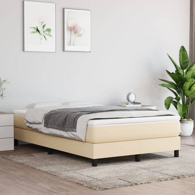 Boxspring met matras stof crèmekleurig 120x200 cm