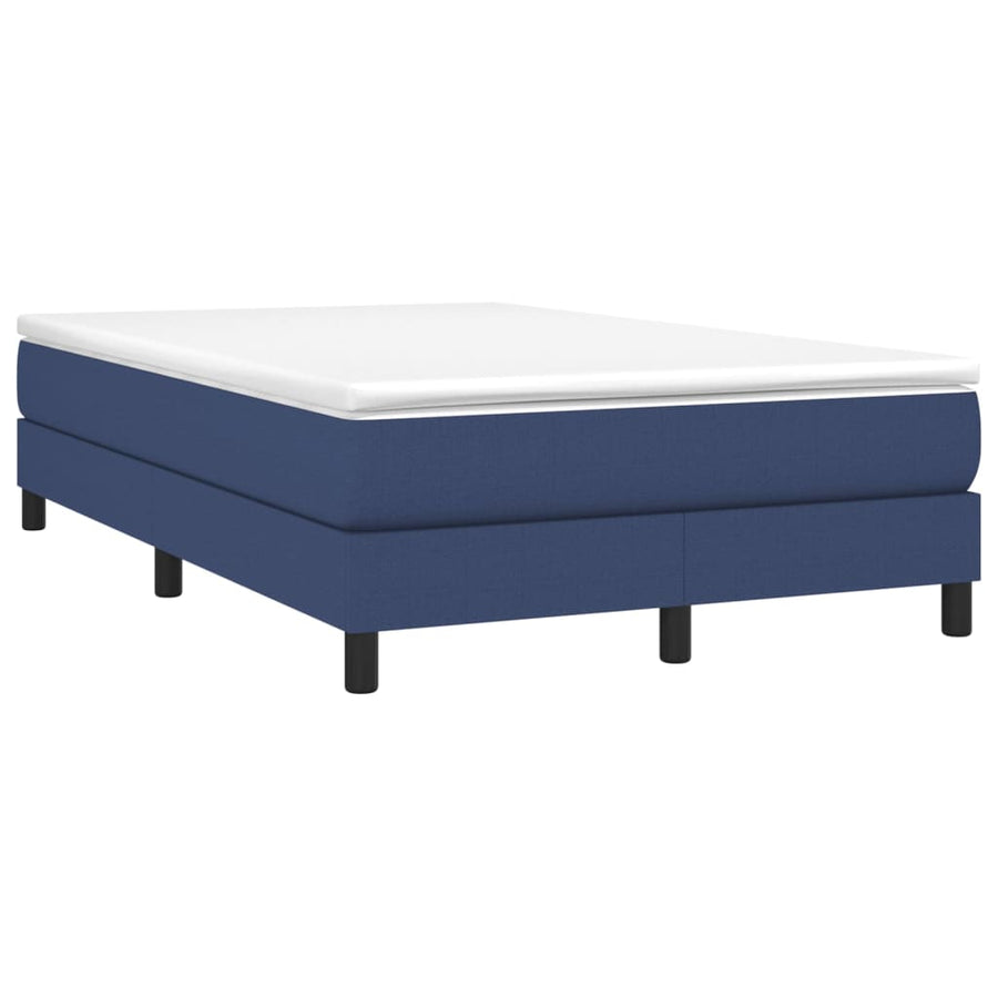 Boxspring met matras stof blauw 120x200 cm 120 x 200 cm 25 cm
