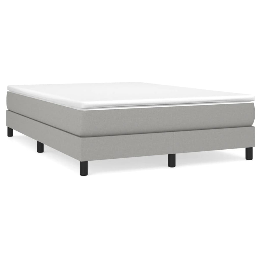 Boxspring met matras stof lichtgrijs 140x190 cm 140 x 190 cm 25 cm