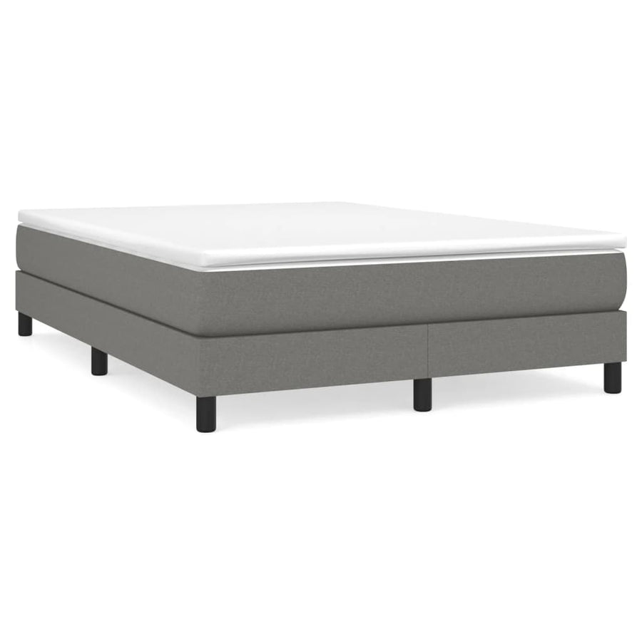 Boxspring met matras stof donkergrijs 140x190 cm 140 x 190 cm 25 cm