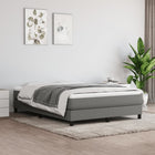 Boxspring met matras stof donkergrijs 140x190 cm 140 x 190 cm 25 cm