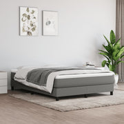 Boxspring met matras 140x190 cm donkergrijs stof