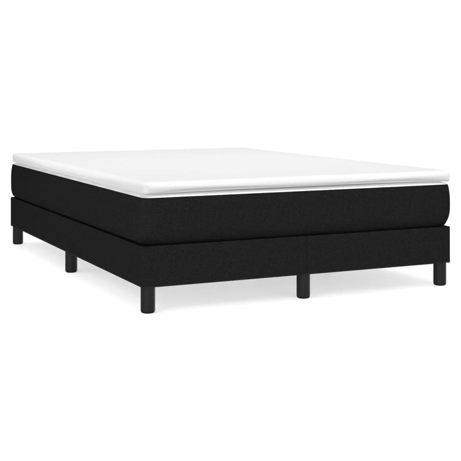 Boxspring met matras stof zwart 140x190 cm 140 x 190 cm 25 cm