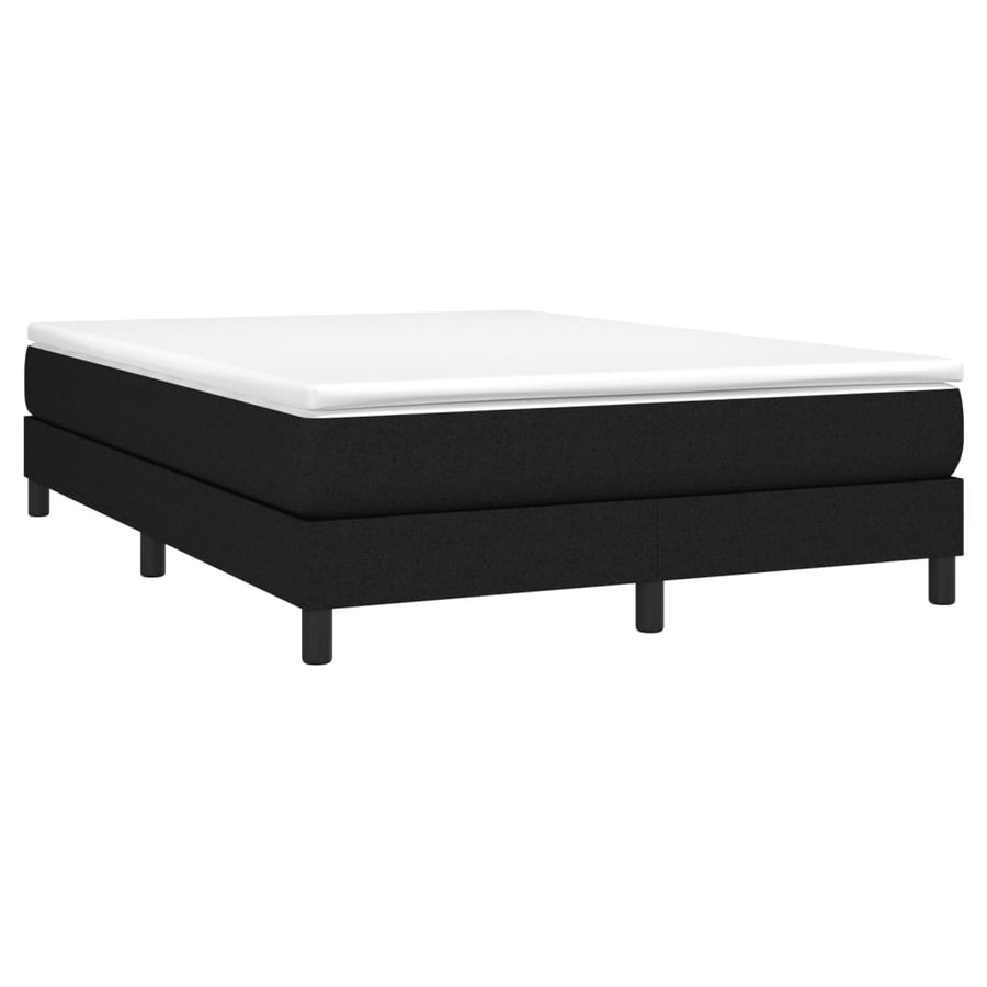 Boxspring met matras stof zwart 140x190 cm 140 x 190 cm 25 cm