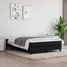 Boxspring met matras stof zwart 140x190 cm 140 x 190 cm 25 cm