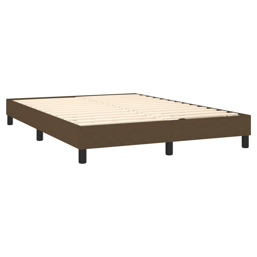 Boxspring met matras stof donkerbruin 140x190 cm 140 x 190 cm 25 cm