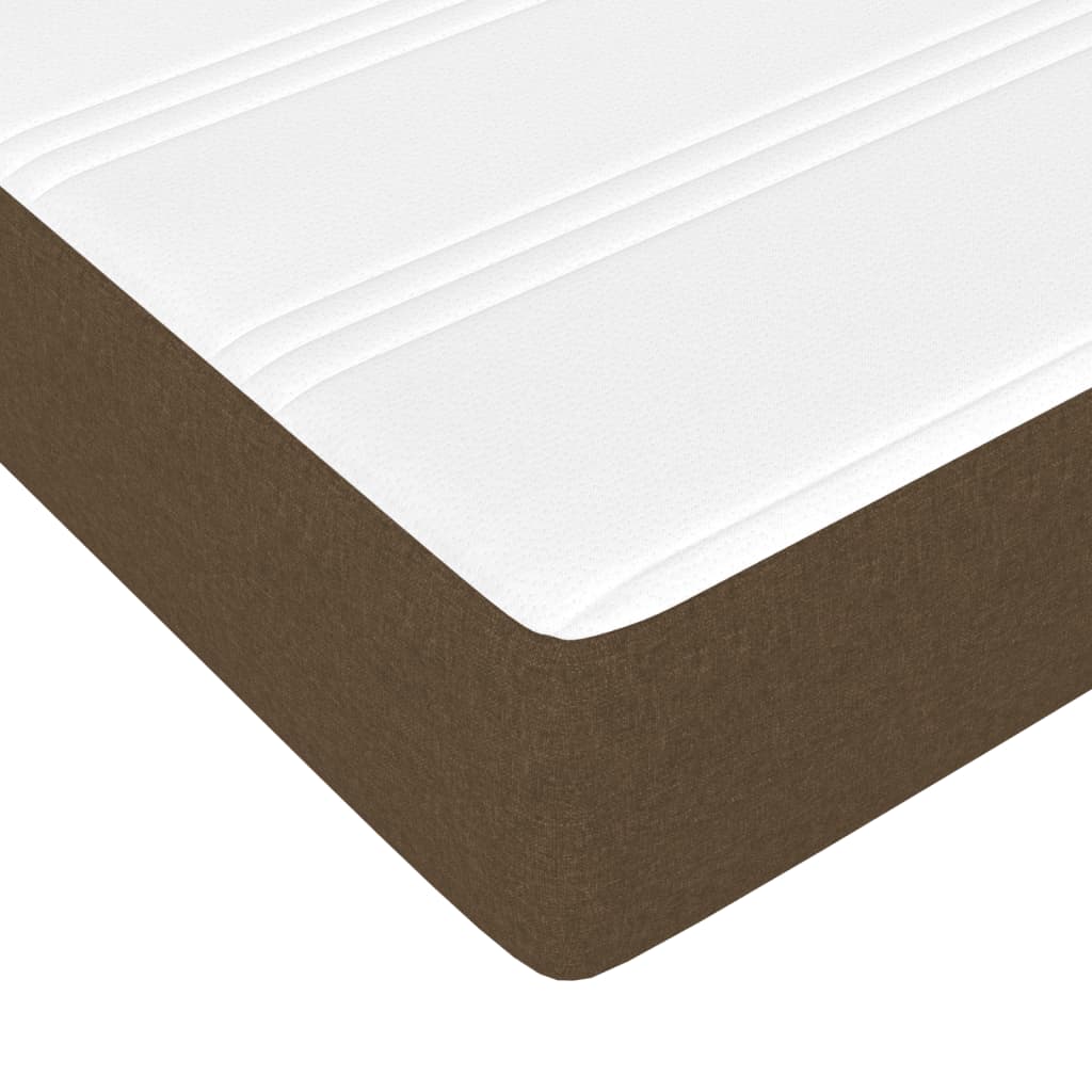 Boxspring met matras stof donkerbruin 140x190 cm 140 x 190 cm 25 cm