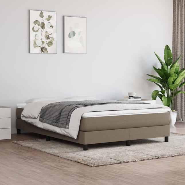 Boxspring met matras stof taupe 140x190 cm 140 x 190 cm 25 cm