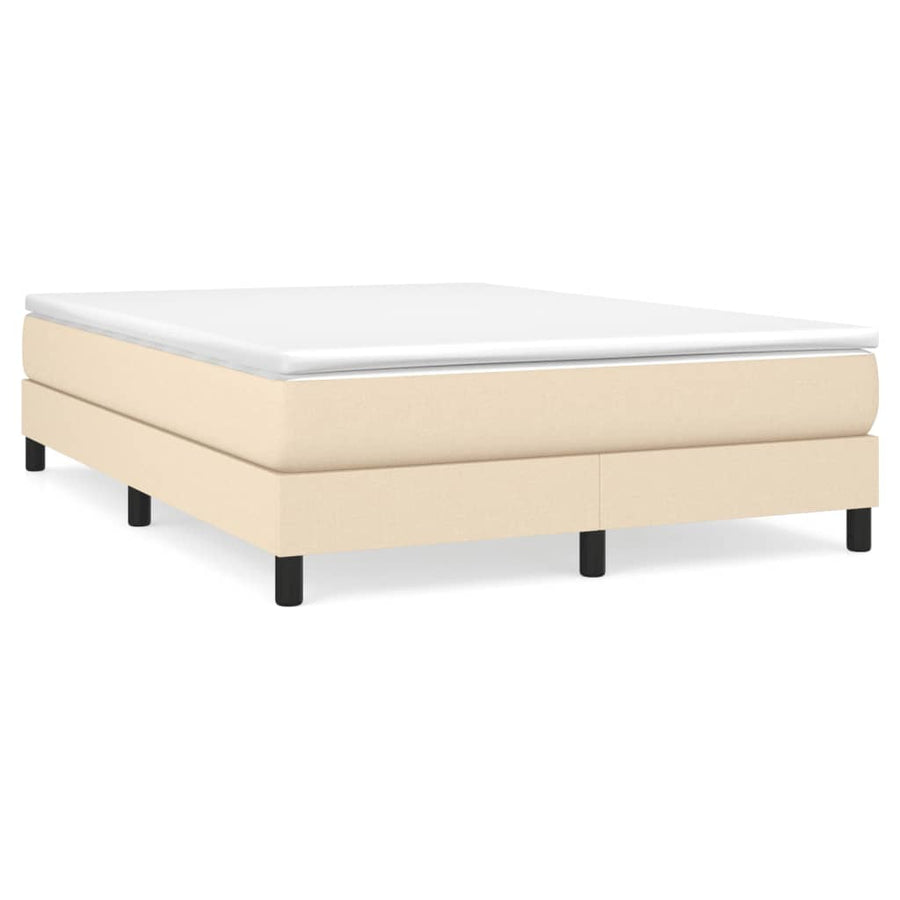 Boxspring met matras stof crèmekleurig 140x190 cm