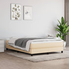 Boxspring met matras stof crèmekleurig 140x190 cm