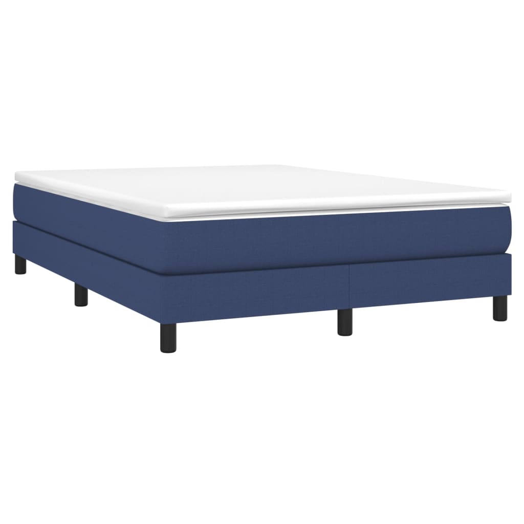 Boxspring met matras stof blauw 140x190 cm 140 x 190 cm 25 cm
