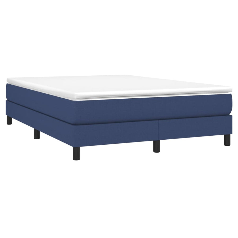 Boxspring met matras stof blauw 140x190 cm 140 x 190 cm 25 cm