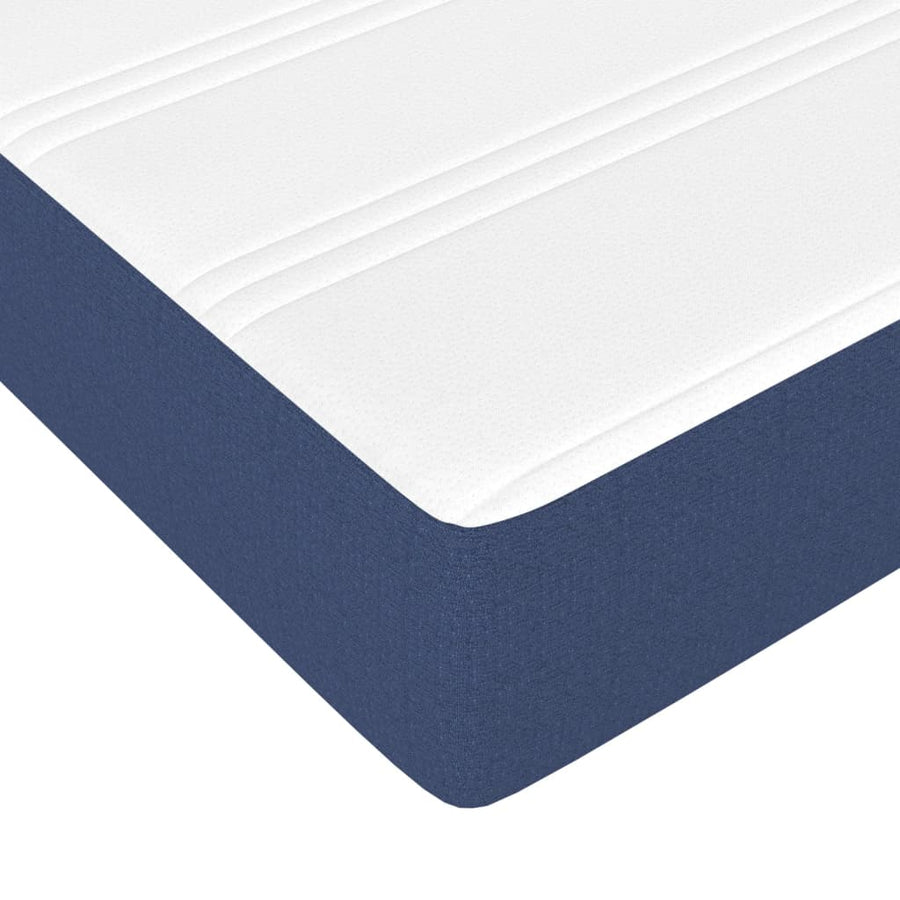 Boxspring met matras stof blauw 140x190 cm 140 x 190 cm 25 cm