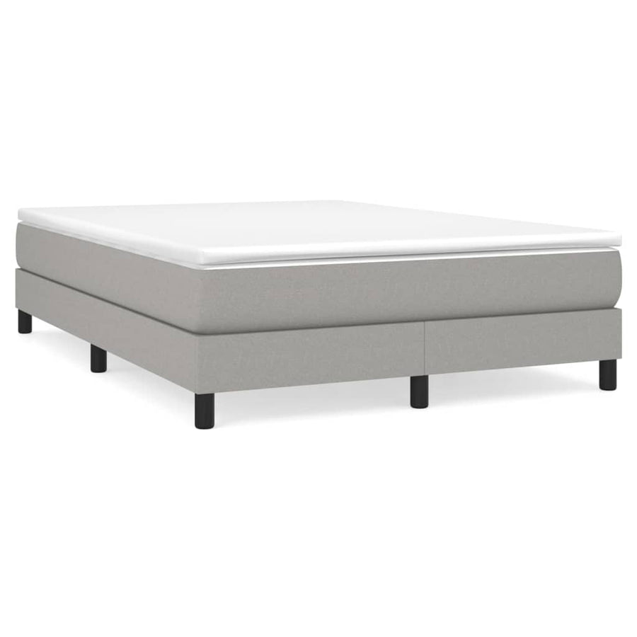 Boxspring met matras stof lichtgrijs 140x200 cm 140 x 200 cm 25 cm