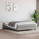 Boxspring met matras stof lichtgrijs 140x200 cm 140 x 200 cm 25 cm