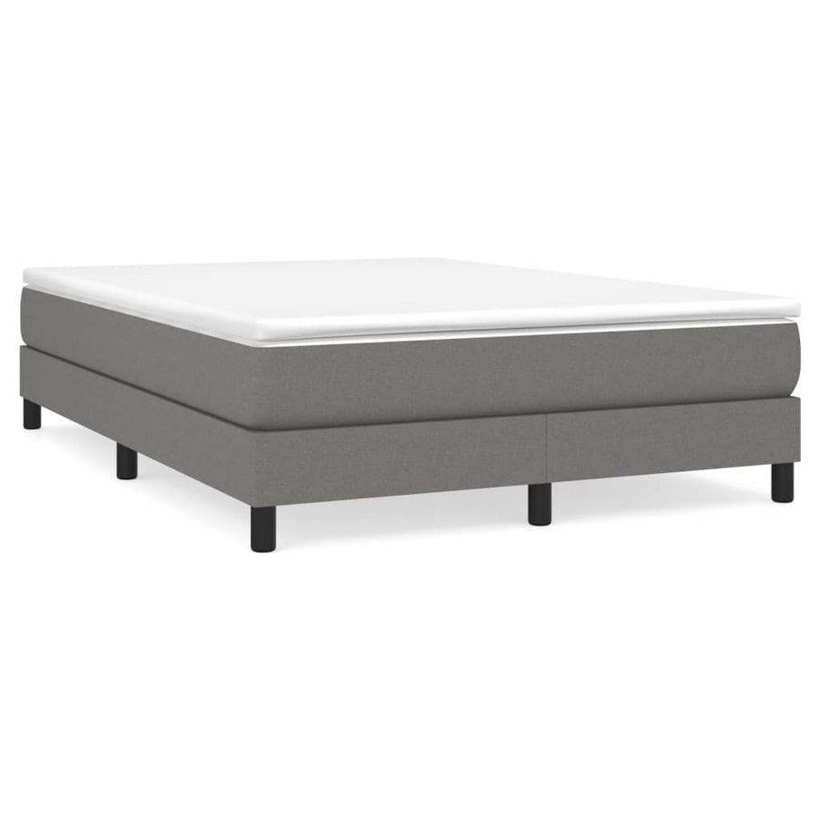 Boxspring met matras stof donkergrijs 140x200 cm 140 x 200 cm 25 cm