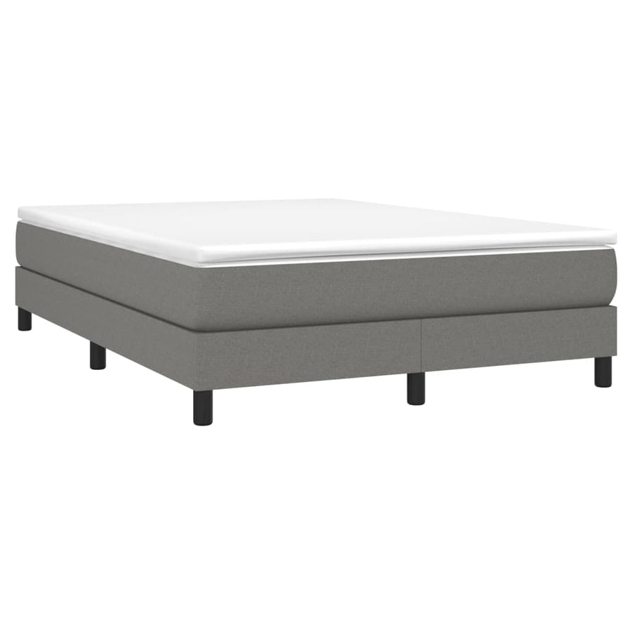 Boxspring met matras stof donkergrijs 140x200 cm 140 x 200 cm 25 cm