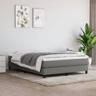 Boxspring met matras stof donkergrijs 140x200 cm 140 x 200 cm 25 cm