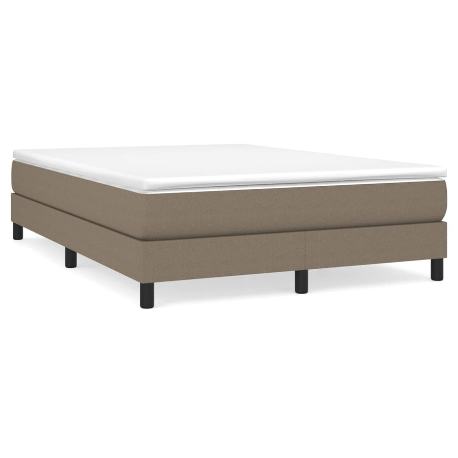 Boxspring met matras stof taupe 140x200 cm 140 x 200 cm 25 cm