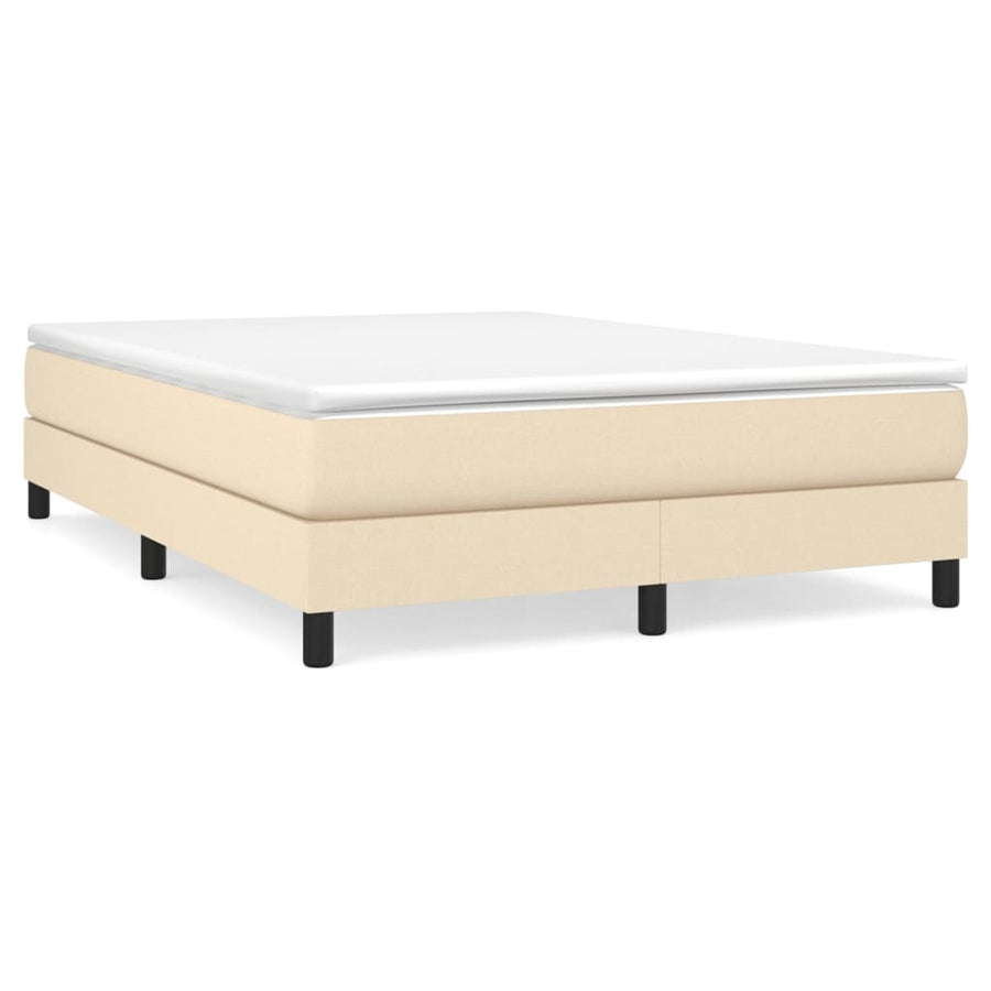 Boxspring met matras stof crèmekleurig 140x200 cm