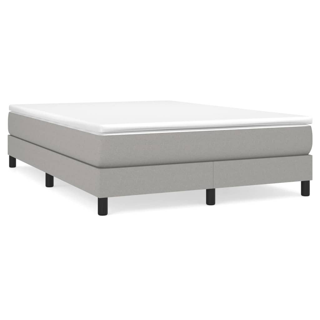 Boxspring met matras stof lichtgrijs 160x200 cm 160 x 200 cm 25 cm