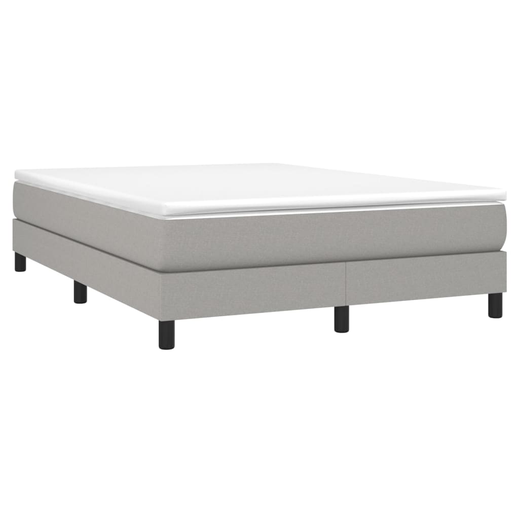 Boxspring met matras stof lichtgrijs 160x200 cm 160 x 200 cm 25 cm