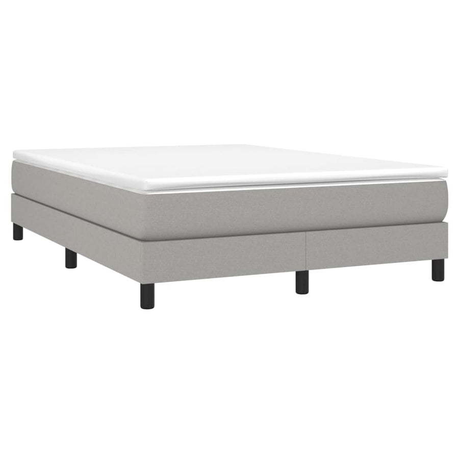 Boxspring met matras stof lichtgrijs 160x200 cm 160 x 200 cm 25 cm