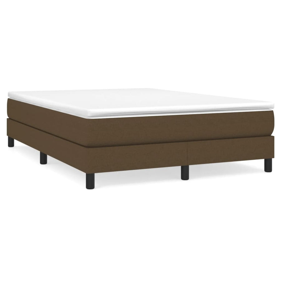 Boxspring met matras stof donkerbruin 160x200 cm 160 x 200 cm 25 cm