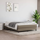 Boxspring met matras stof taupe 160x200 cm 160 x 200 cm 25 cm